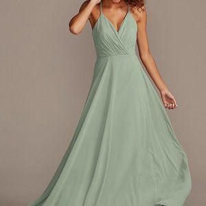 Bridesmaid Spaghetti Strap Dusty Sage Size 10